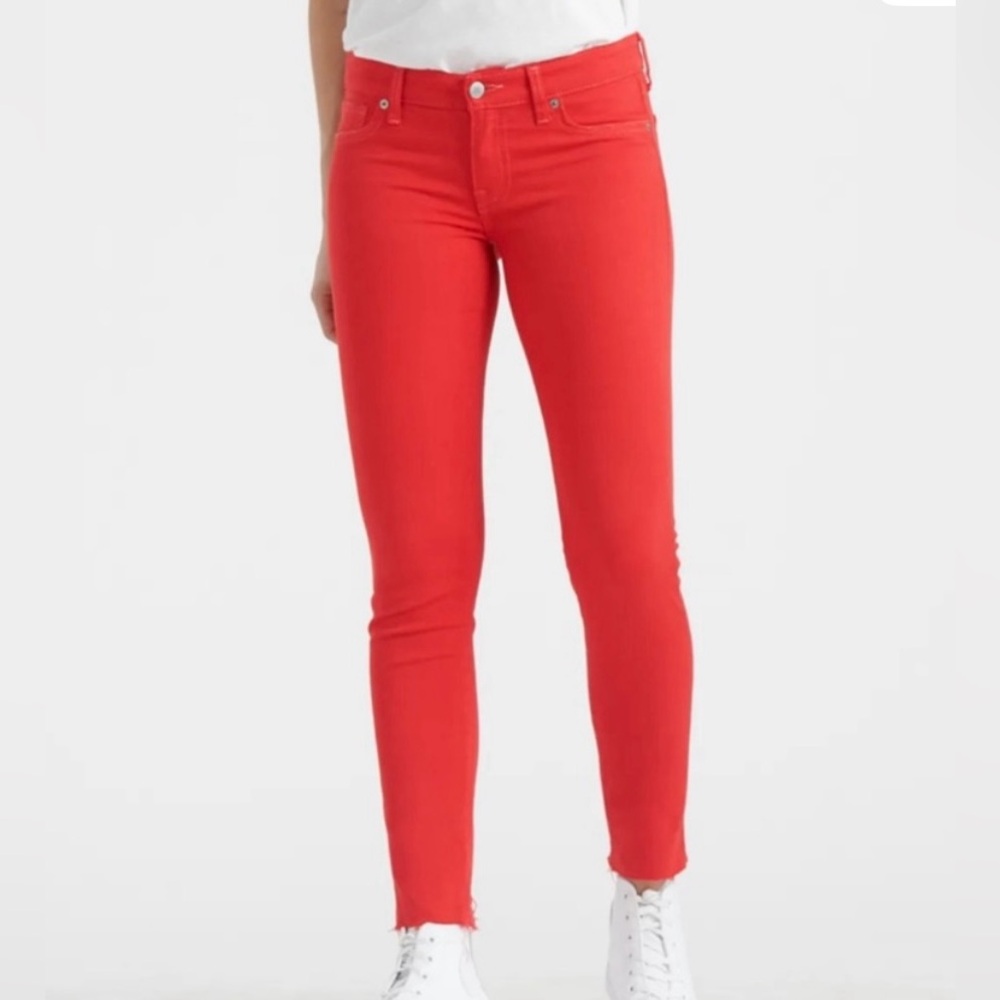 NEW LUCKY BRAND Stella Skinny True Red Chew Ankle Jeans- holiday ready! Sz 00/24